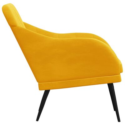 vidaXL Fotelja žuta 63 x 76 x 80 cm baršunasta