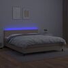 vidaXL Krevet box spring madrac LED cappuccino 160x200cm umjetna koža