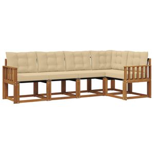 vidaXL Set vanjskih sofa 5 kom. Prirodna i bež