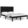 vidaXL Okvir za krevet od masivne borovine crni 140 x 190 cm