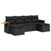 vidaXL 6-dijelni set vrtnih sofa s jastucima crni od poliratana