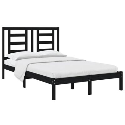 vidaXL Okvir za krevet od masivne borovine crni 120 x 200 cm