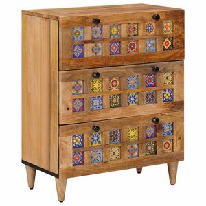 vidaXL Kreveta Prirodna 60 x 33 x 75 cm Čvrsto drvo manga