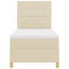vidaXL LED Box Spring Krevet s madracem Krema 90 x 200 cm tkanina