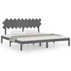 vidaXL Okvir za krevet sivi 200 x 200 cm od masivne borovine