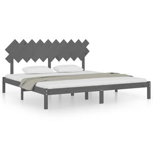 vidaXL Okvir za krevet sivi 200 x 200 cm od masivne borovine