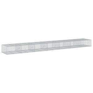 vidaXL Gabionska ko&scaron;ara s poklopcem 700x100x50 cm pocinčano željezo