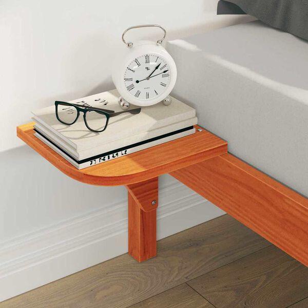 vidaXL Krevetna konstrukcija s bočnim stolovima Vosak smeđa