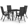 vidaXL 5-dijelni vrtni blagovaonski set aluminijski crni