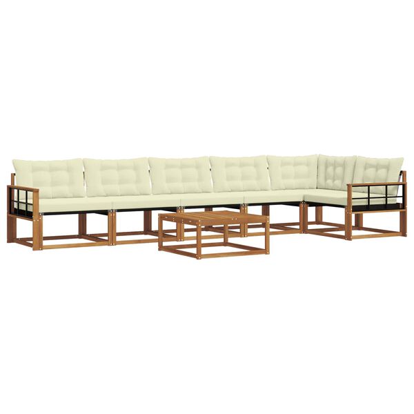 vidaXL Set vanjskih sofa s jastukom 7 pcs Prirodna i krem