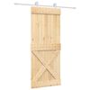 vidaXL Klizna vrata Prirodna i bijela 85 x 210 cm Čvrsta borovina