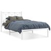 vidaXL Metalni okvir za krevet s uzglavljem bijeli 107x203 cm
