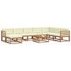 vidaXL Set vanjskih sofa s jastukom 9 pcs Prirodna i krem