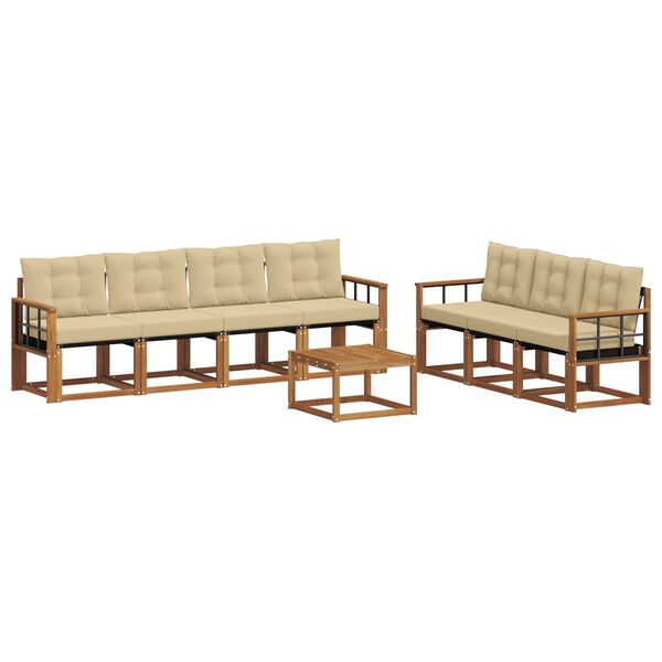 vidaXL Set vanjskih sofa s jastukom 8 pcs Prirodna i bež