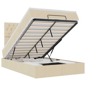 vidaXL Otomanski okvir kreveta s madraca krem 120x190 cm od tkanine