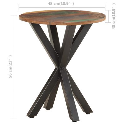 vidaXL Bočni stolić 48 x 48 x 56 cm od masivnog obnovljenog drva