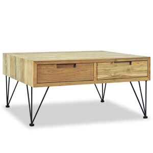 vidaXL Stolić za kavu od masivne tikovine 80 x 80 x 40 cm