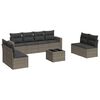 vidaXL 9-dijelni set vrtnih sofa od poliratana s jastucima sivi