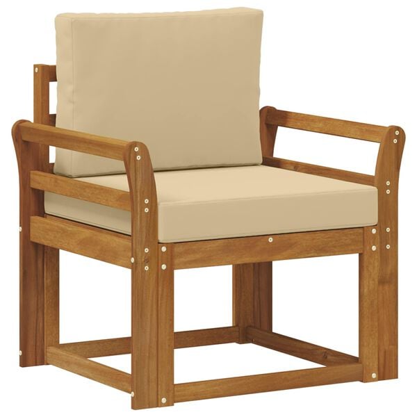 vidaXL Vanjski kauč Čvrsto drvo akacije i poliester Prirodna