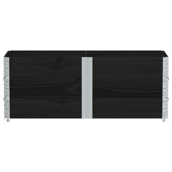 vidaXL Okviri za palete 3 kom crni 150x50 cm od masivne borovine