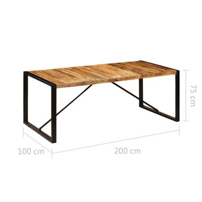 vidaXL Blagovaonski stol od masivnog drva manga 200 x 100 x 75 cm