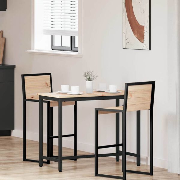 vidaXL stol Prirodna 100 x 50 x 77 cm Inženjerska drva i čelik