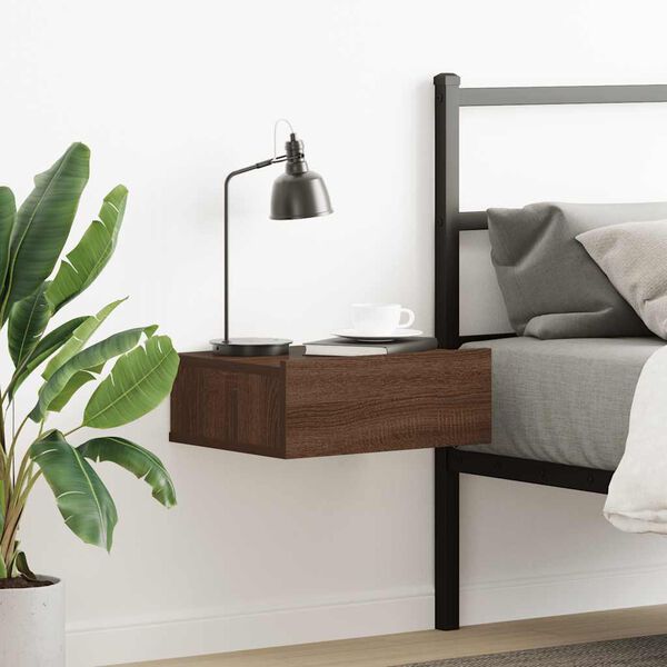 vidaXL Viseći noćni ormarić boja smeđeg hrasta 40 x 30 x 15 cm drveni