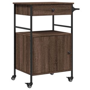vidaXL Kuhinjska kolica boja hrasta 56x43x89,5 cm konstruirano drvo