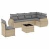 vidaXL 7-dijelni set vrtnih sofa od poliratana s jastucima bež
