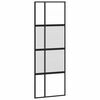 vidaXL Klizna vrata crna 76x205 cm od kaljenog stakla i aluminija