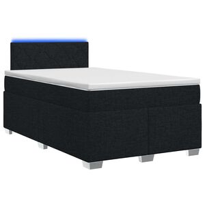 vidaXL Krevet s box springom, madracem i LED-om Crna 120 x 200 cm