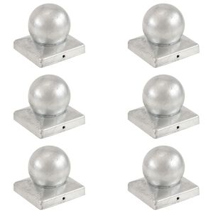 vidaXL Poklopci za stupove 6 kom kuglasti metalni 101 x 101 mm