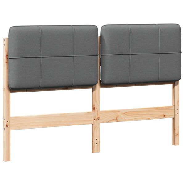 vidaXL Tapecirani uzglavlje s uzglavljem Smeđa i svijetlosiva 140 cm