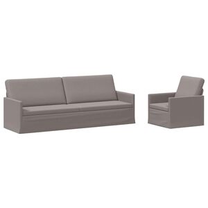 vidaXL Set sofe 2 pcs Sivosmeđa Tkanina