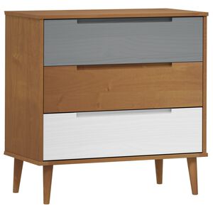vidaXL Ladičar MOLDE smeđi 80 x 40 x 80 cm od masivne borovine