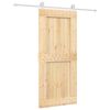 vidaXL Klizna vrata Prirodna i bijela 90 x 210 cm Čvrsta borovina