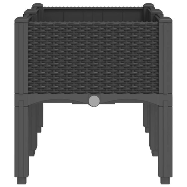 vidaXL Vrtna sadilica s nogama crna 80 x 40 x 42 cm PP