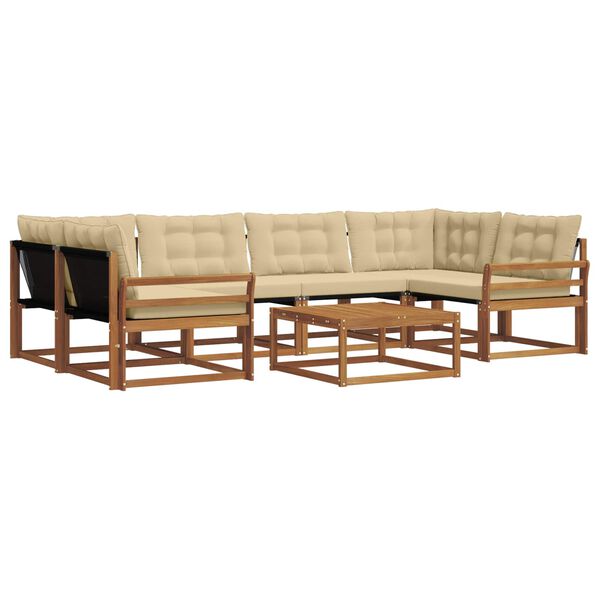 vidaXL Set vanjskih sofa s jastukom 7 pcs Prirodna i bež
