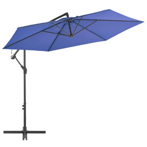 vidaXL Konzolni vrtni suncobran s aluminijskim stupom 300 cm plavi