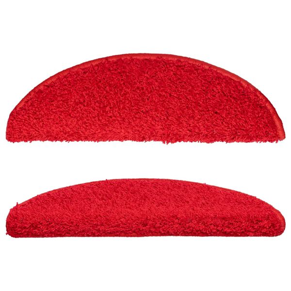 vidaXL Prostirke za stepenice 15 kom 56x17x3 cm crvene poluokrugle