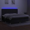 vidaXL Krevet box spring s madracem LED crni 200x200 cm od tkanine
