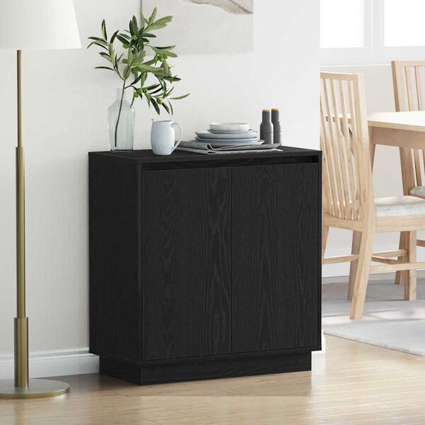 vidaXL Sideboard Crni hrast 71 x 34.5 x 75 cm Konstruirano drvo