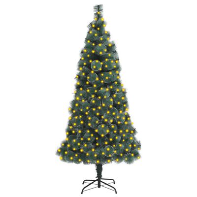 vidaXL Umjetno osvijetljeno božićno drvce sa stalkom zeleno 210 cm PET