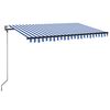 vidaXL Automatska tenda sa senzorom LED 300x250 cm plavo-bijela