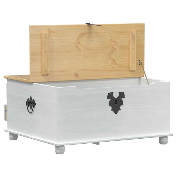 vidaXL storage box s ladicama Bijelo 90 x78 x 45 cm Čvrsto borovo drvo