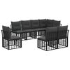 vidaXL Set vanjskih sofa 8 pcs Crna i tamno siva Poliester