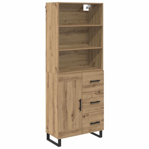 vidaXL Highboard Umjetnički hrast 69,5 x 34 x 180 cm Konstruirano drvo