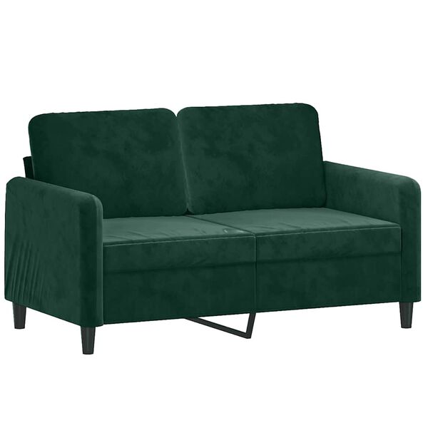 vidaXL 3-dijelni set sofa tamnozeleni bar&scaron;unasti