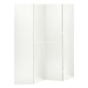 vidaXL Sobna pregrada s 4 panela bijela 160 x 180 cm čelična