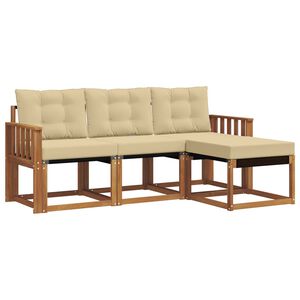 vidaXL Set vanjskih sofa s jastukom 4 pcs Prirodna i bež